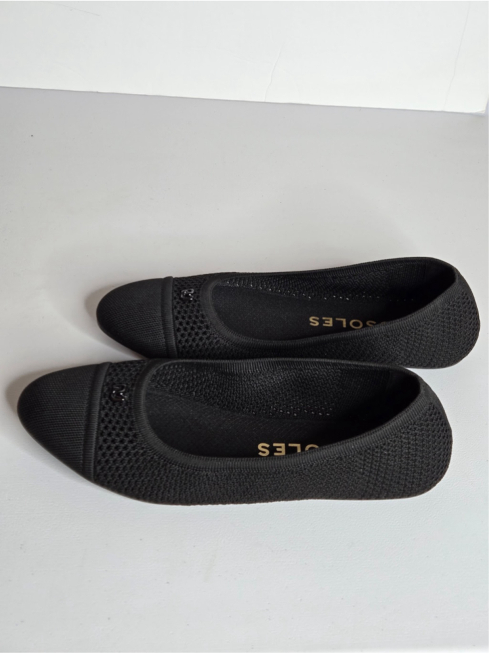 Aerosoles Women Annelie Black Knit Ballet Flats Slip-On Sz 12W - Picture 2 of 8